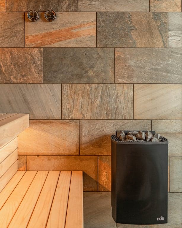 Modern sauna interior with natural wood finishes
