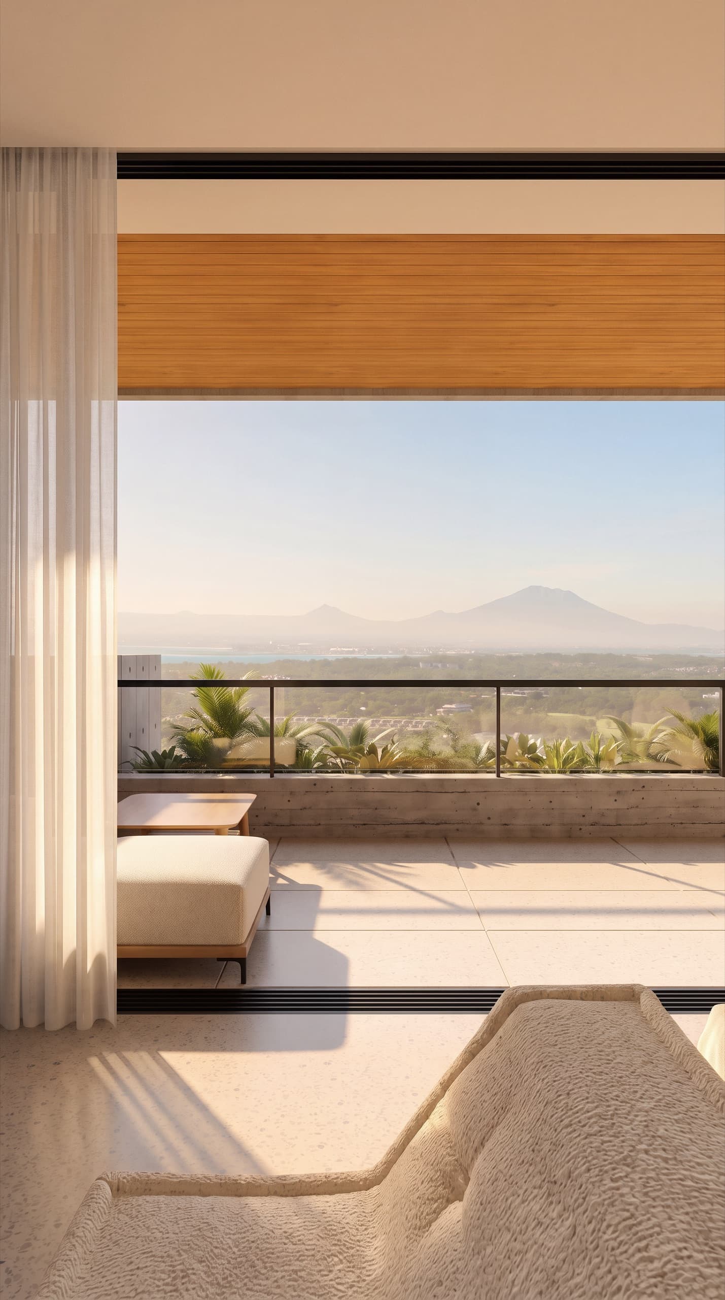 View from the studio terrace over the coastline