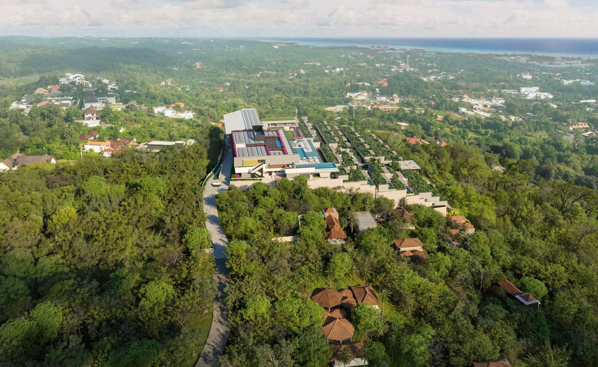 Body Factory Uluwatu, hilltop position with protected coastline views