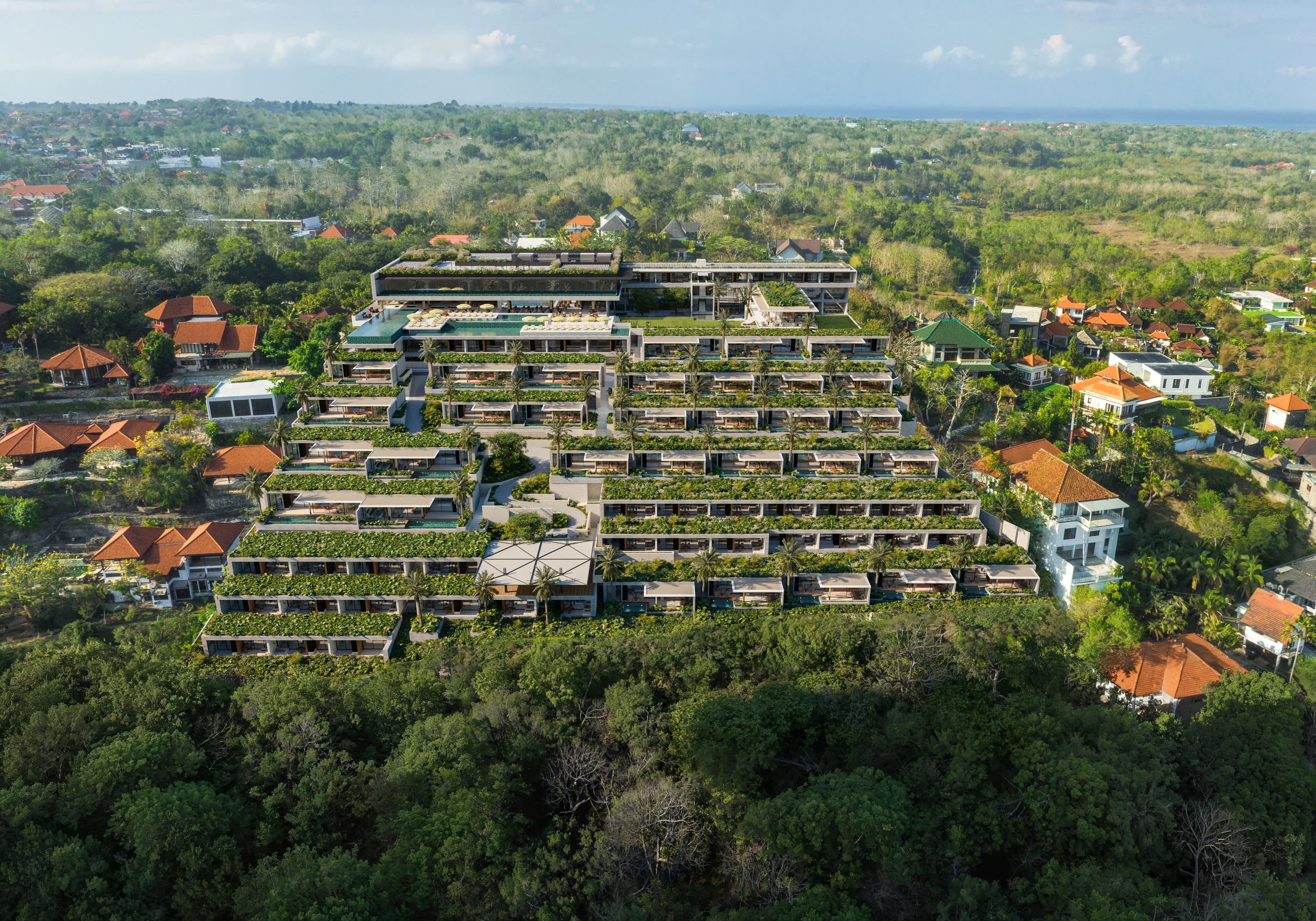 Body Factory Uluwatu aerial cascade front view